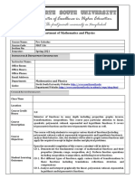 Department of Mathematics and Physics: Nstructor Epartment Nformation