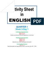 Activity Sheet in English 6: Quarter 1