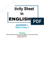 Activity Sheet in English 6: Quarter 1