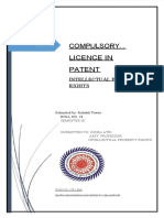 PDF Compulsory Licence in Patent Intellectual Property Rights