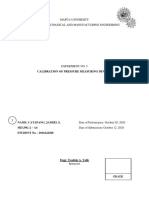 Experiment 5 (Calibration of Pressure Measuring Devices - A4)