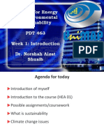 Material For Energy and Environmental Sustainability PDT 463 Week 1: Introduction Dr. Norshah Aizat Shuaib