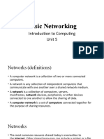 Basic Networking: Introduction To Computing Unit 5