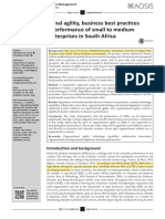 Organisational Agility, Business Best Practices Andtheperformance of Small To Medium Enterprisesinsouth Africa