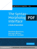 The Syntax-Morphology Interface