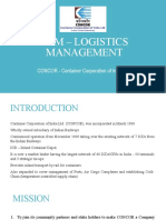 SDM - Logistics Management: CONCOR - Container Corporation of India LTD