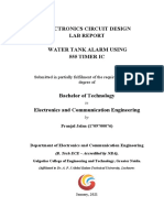 Electronics Circuit Design Lab Report Water Tank Alarm Using 555 Timer Ic