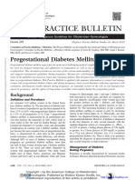 Acog Practice Bulletin: Pregestational Diabetes Mellitus