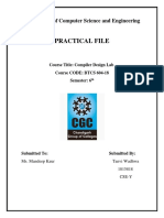 Practical File: Department of Computer Science and Engineering