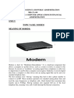 Unit-V Topic Name: Modem Meaning of Modem