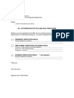 CBS Authorization For Field and Tele Verification