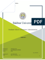 Bakhtar University: Graduate School of Business Administration