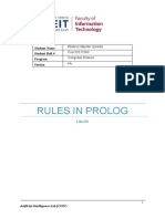 Rules in Prolog: Student Name Student Roll # Program Section