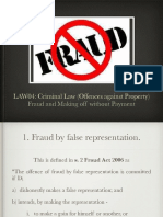 Fraud and Making Off Without Payment: LAW04: Criminal Law (Offences Against Property)