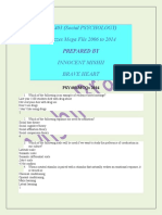 PSY403 (Social PSYCHOLOGY) Quizzes Mega File 2006 To 2014 PREPARED BY INNOCENT MISHII BRAVE HEART