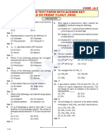 Allen: Code: A-3 Kcet - 2020 Test Paper With Answer Key (Held On Friday 31july, 2020)