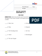 Arts 9: Second Quarter Worksheet No. 1 Pre-Test DIRECTION: Match The Artworks With The Artist's Name. Write Only