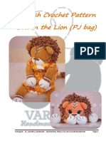 English Crochet Pattern Stefan The Lion (PJ Bag)