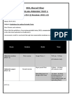 HES, Sharad Vihar Circular: Periodic Test-1 Class: IX C - Session: 2021-22