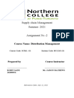 Supply Chain Management Summer-2021 Assignment No.-2: Course Name: Distribution Management