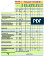 Updated Training Calendar 2021-22