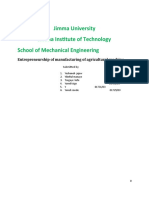 Jimma University Jimma Institute of Technology School of Mechanical Engineering