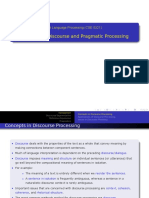 Discourse and Pragmatic Processing: Natural Language Processing (CSE 5321)