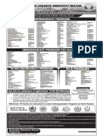 Admissions Fall Admissions Fall: Bahauddin Zakariya University Multan Bahauddin Zakariya University Multan