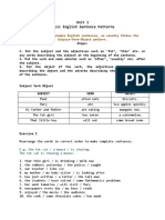 Unit 1 Basic English Sentence Patterns