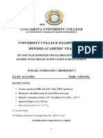 Tom Mboya University College: SCH 202: Inorganic Chemistry I DATE: 16/12/2019 Time: 3 Hours