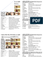 Camera Angles Movement Positions Worksheet