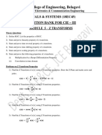 Jain College of Engineering, Belagavi: Signals & Systems (18ec45) Question Bank For Cie - Iii