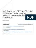 An Effective Use of ICT For Education and Learning by Drawing On Worldwide Knowledge, Research, and Experience: ..