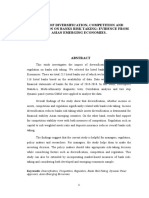 Impact of Diversification, Competition and Regulation On Banks Risk Taking: Evidence From Asian Emerging Economies