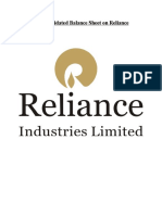 A Consolidated Balance Sheet On Reliance