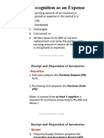 Receipt and Disposition of Inventories