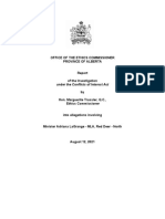 OFFICE OF THE ETHICS COMMISSIONER PROVINCE OF ALBERTA Report of the Investigation under the Conflicts of Interest Act by Hon. Marguerite Trussler, Q.C., Ethics Commissioner into allegations involving Minister Adriana LaGrange