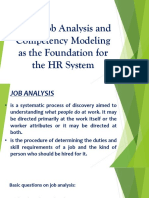 Using Job Analysis and Competency Modeling As The Foundation For The HR System