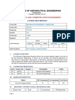 Mwe Lab Course Descriptor