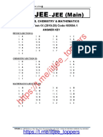 FIITJEE JEE MAIN (MOCK TEST) Answers