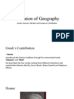 Evolution of Geography: Greeks, Romans, Muslims and European Contribution