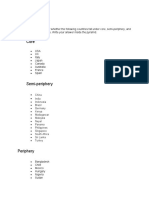 Discussion Board: Direction: Identify Whether The Following Countries Fall Under Core, Semi-Periphery, and