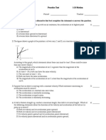 1-D Motion Practice Test