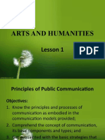 ARTS AND HUMANITIES Lesson 1