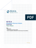 Quantitative Business Analysis: Final Exam