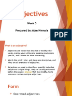 Adjectives: Week 5 Prepared by MDM Nirmala