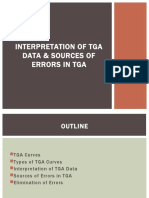 TGA Interpretation of Data, Sources of Error