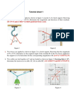 Tutorial sheet 1: (R=179 N and α=104.5° in third quadrant from x-axis)