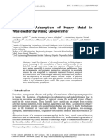 Review On Adsorption of Heavy Metal in Wastewater by Using Geopolymer