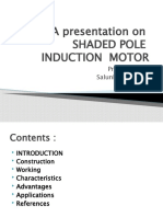 A Presentation On Shaded Pole Induction Motor: Prepared By: Salunkhe Kalpesh